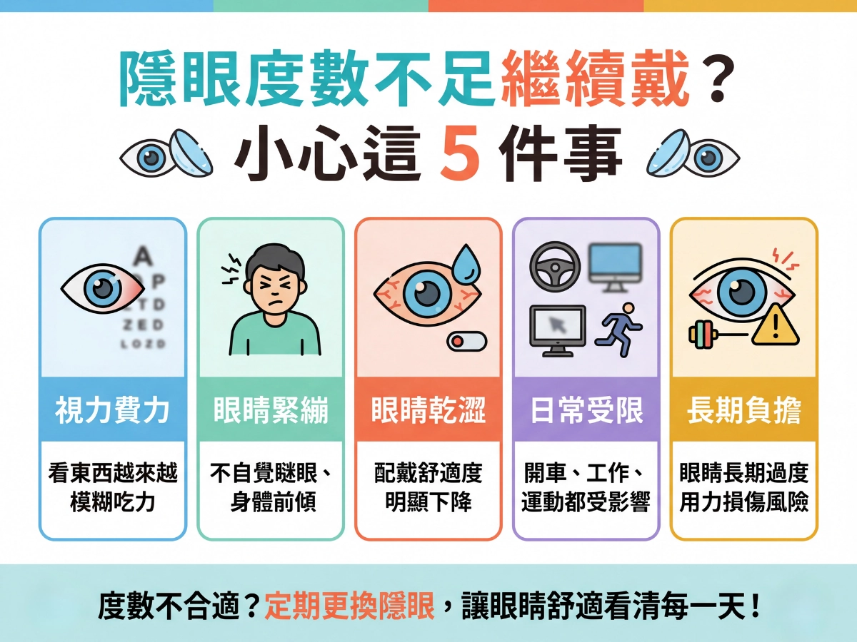 隱眼度數不足繼續戴會怎樣？