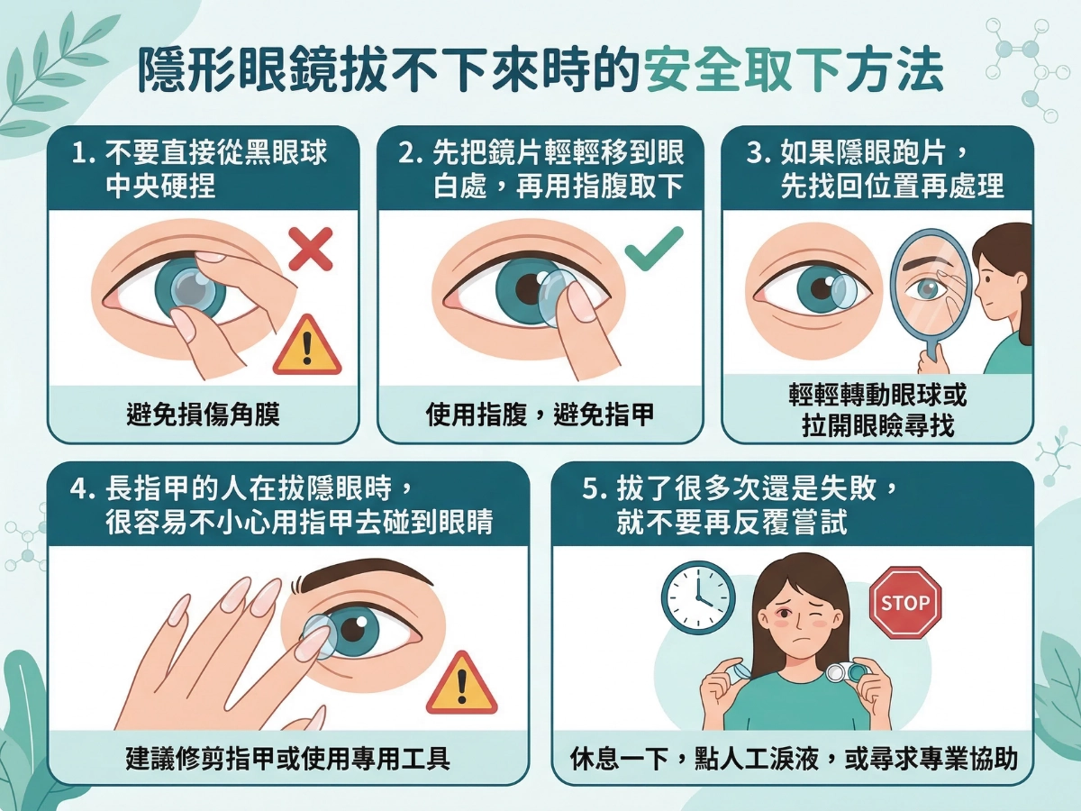 隱形眼鏡拔不下來時，怎麼取下比較安全？
