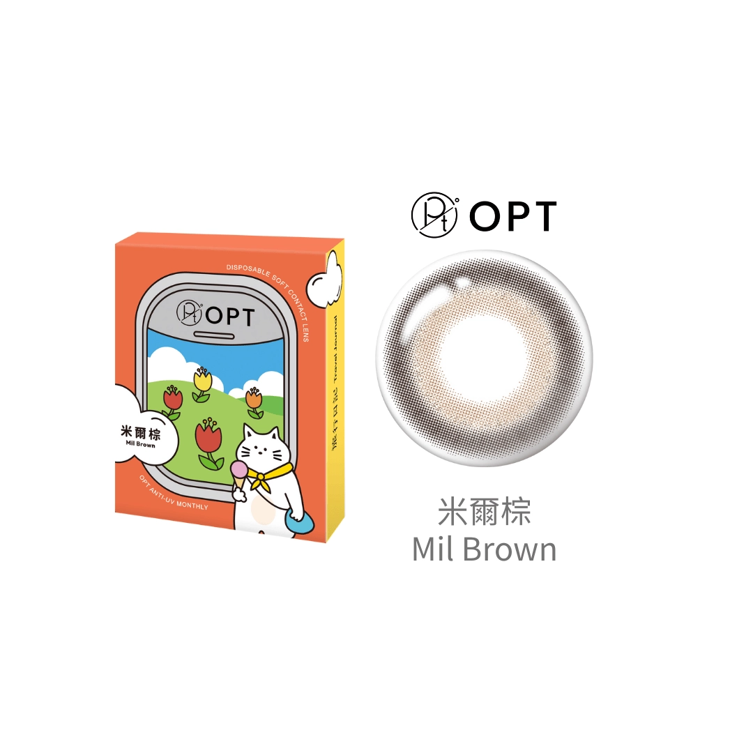 OPT 旅行日記 彩色月拋隱形眼鏡 1 片裝 — 米爾棕 Mil Brown