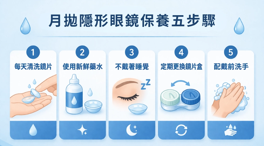月拋隱形眼鏡保養方式怎麼做才正確？