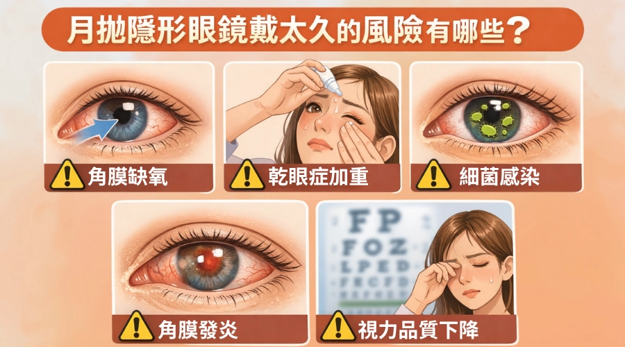 月拋隱形眼鏡戴太久的風險有哪些？