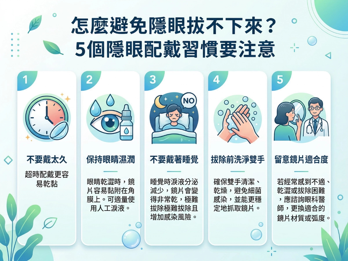 怎麼避免隱眼拔不下來？5 個隱眼配戴習慣要注意