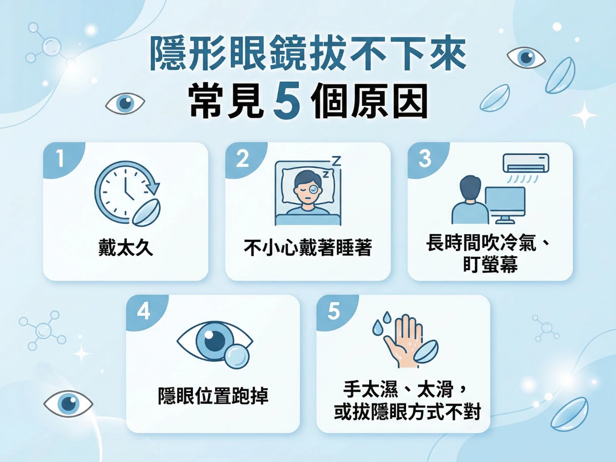 隱形眼鏡黏住拔不下來的原因